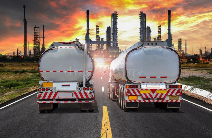 Fuel tanker trucks on cross-border route